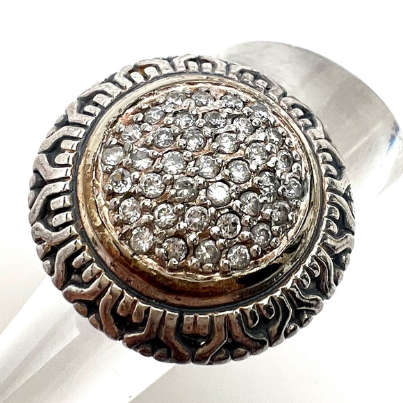 NATURAL DIAMOND & 925 STERLING SILVER UNISEX STATMENT RING JEWELRY